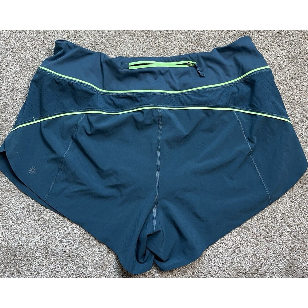 Athleta Women's Large Athletic Shorts Running Run With It With Zipper Blue - Picture 6 of 7